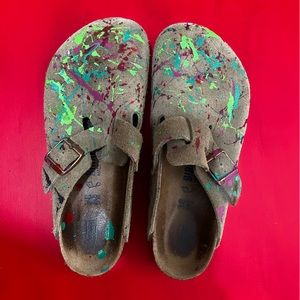 Hand painted boston Birkenstock